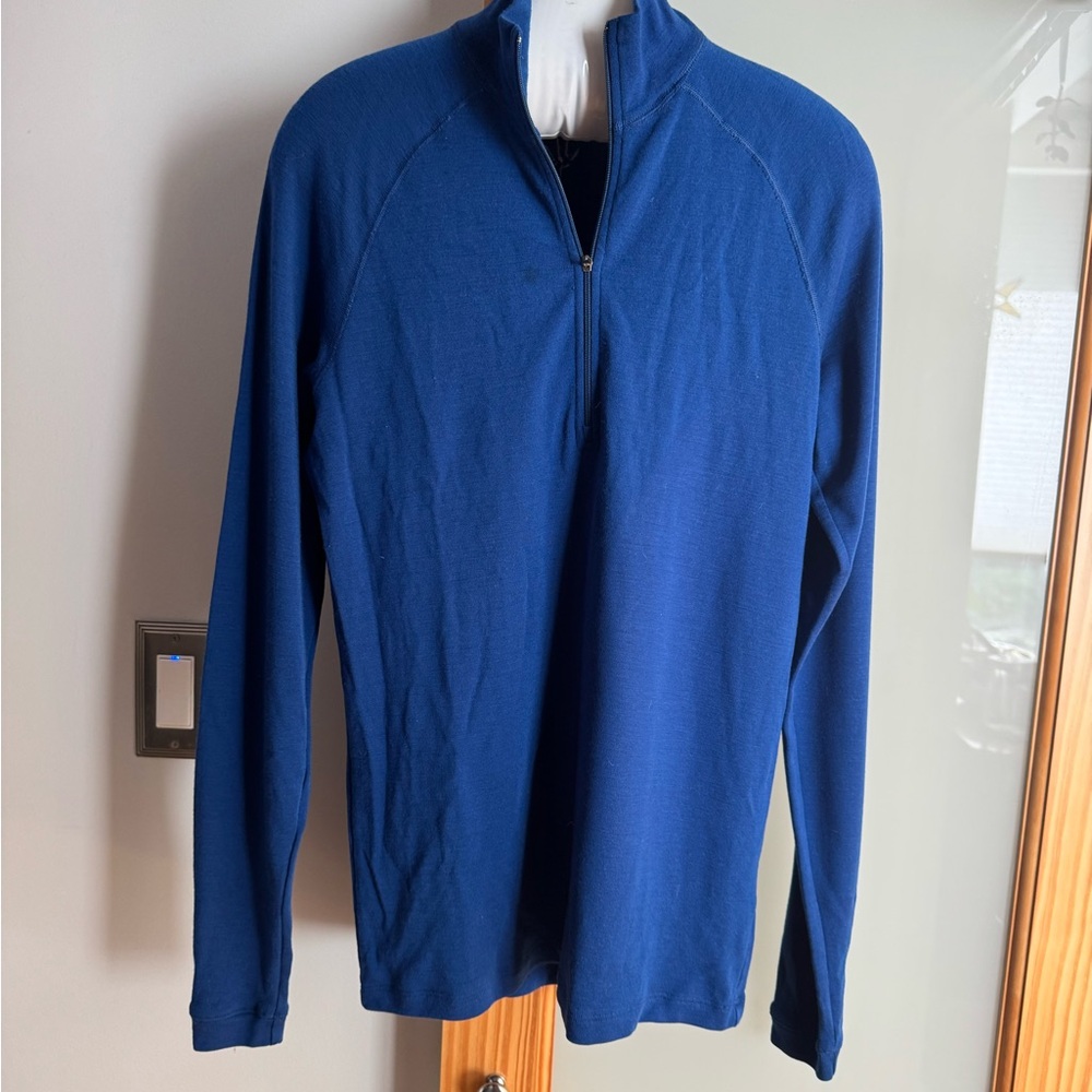 Ibex Men's Merino Wool Zip-Up Sweater Base Layer Size M